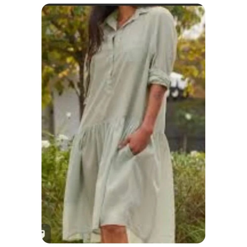Grayson Changemaker Willow Green Shirt Dress sz 4